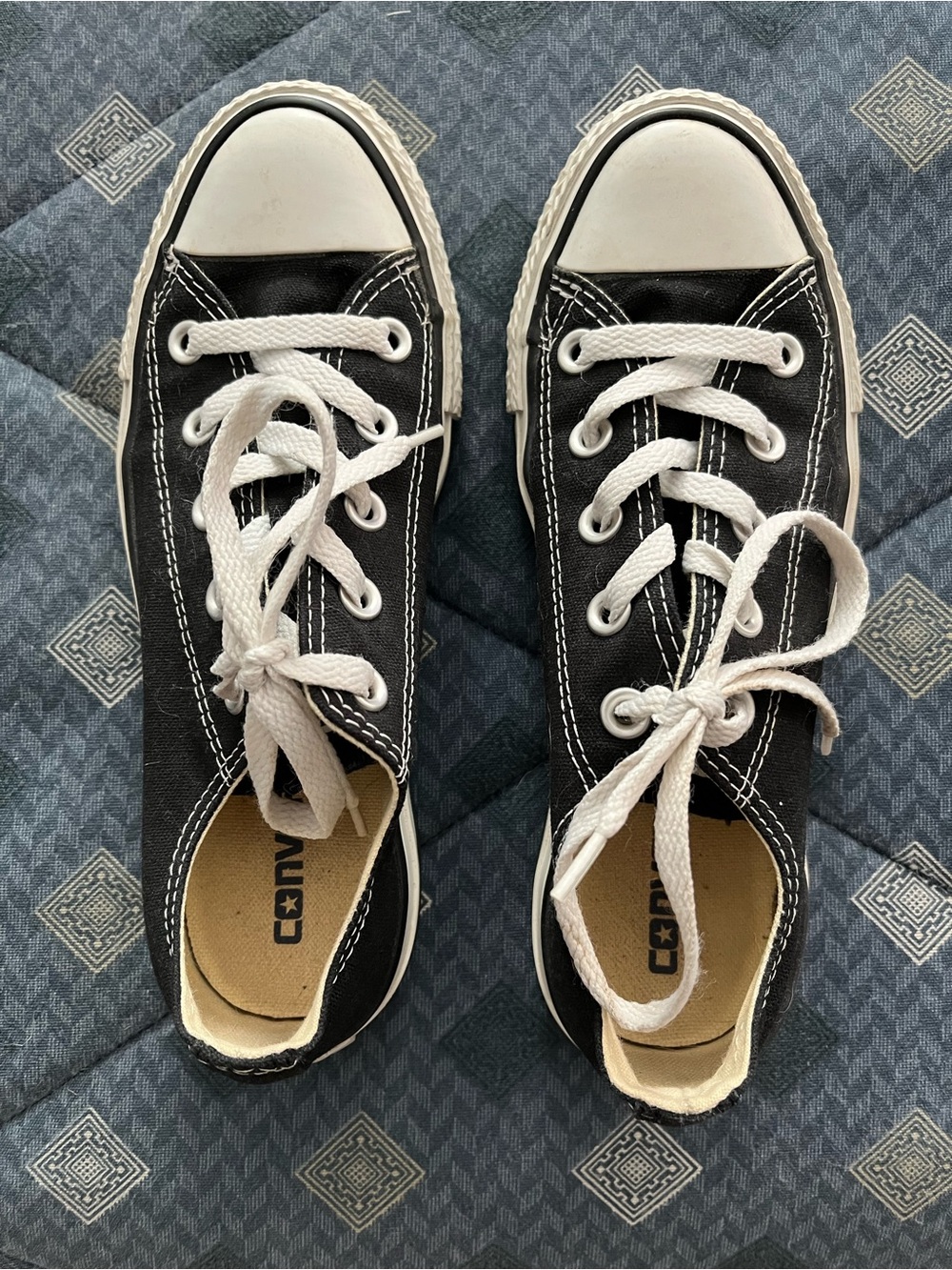 Converse Black and White Low-Top Canvas Sneakers